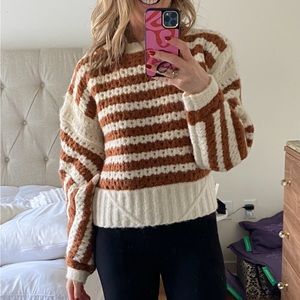 BluIvy brown & cream striped sweater